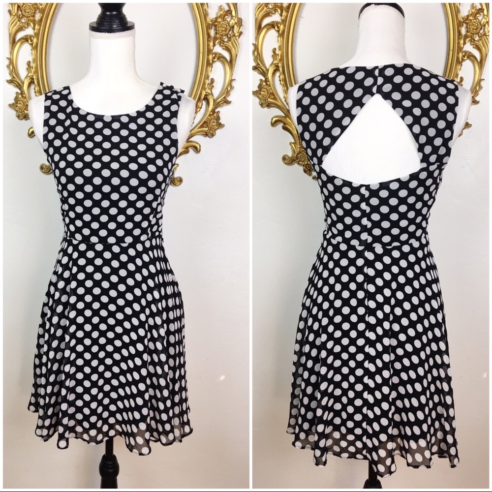 🛑Forever 21 Black/White Polka Dots Dress Size M